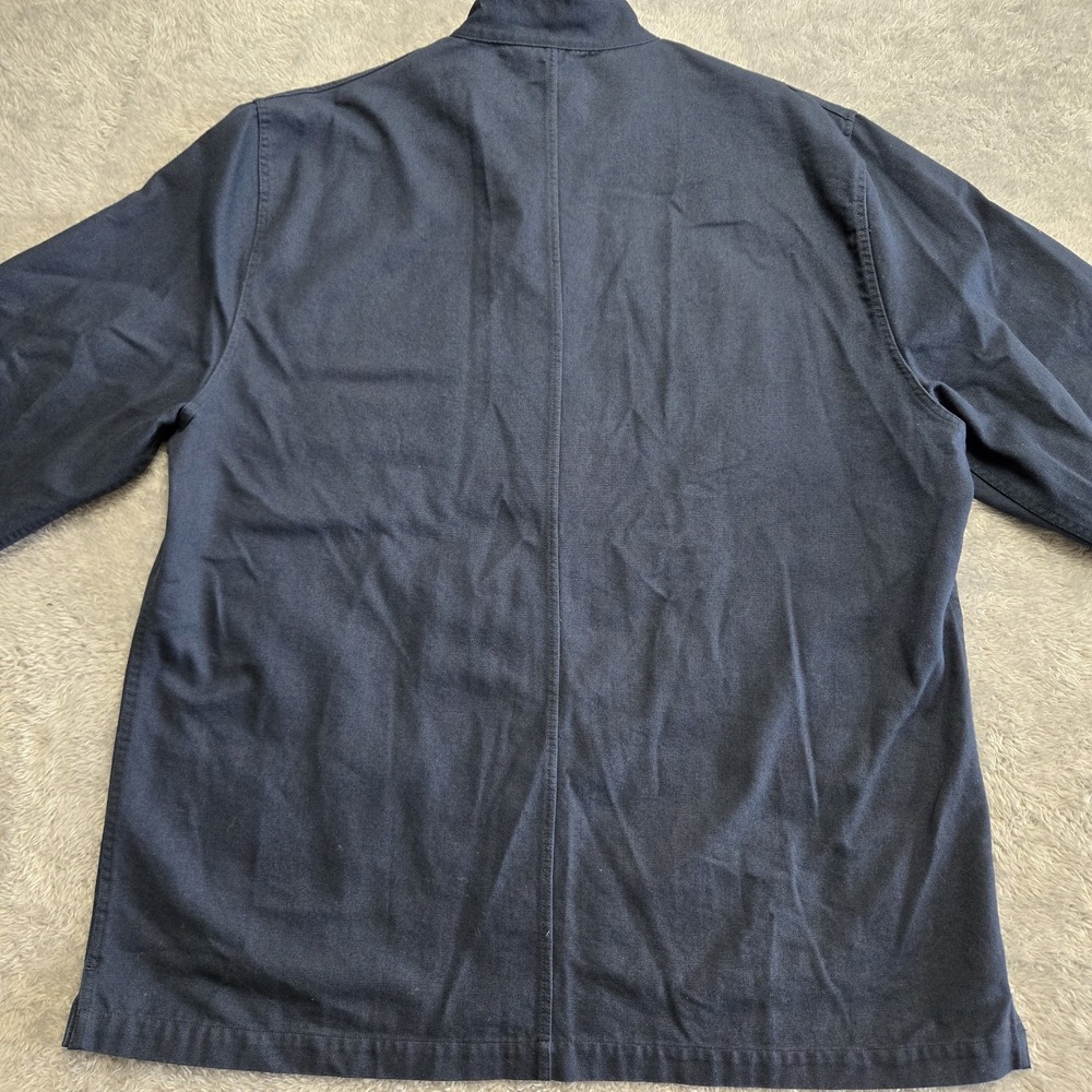 Jones of Boerum Hill Mens Navy Blue Canvas Chore Coat Mandarin Collar Jacket XL - Picture 7 of 10